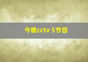 今晚cctv 5节目